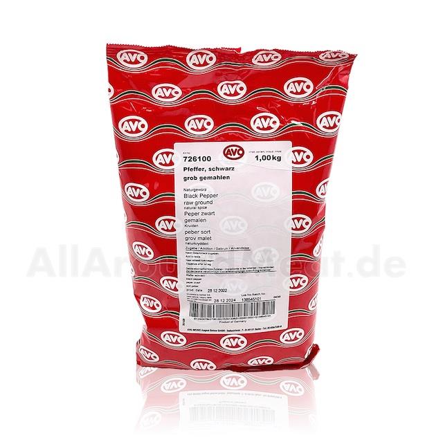 Pfeffer schwarz grob gemahlen Naturgewürz 1 Kg, AVO