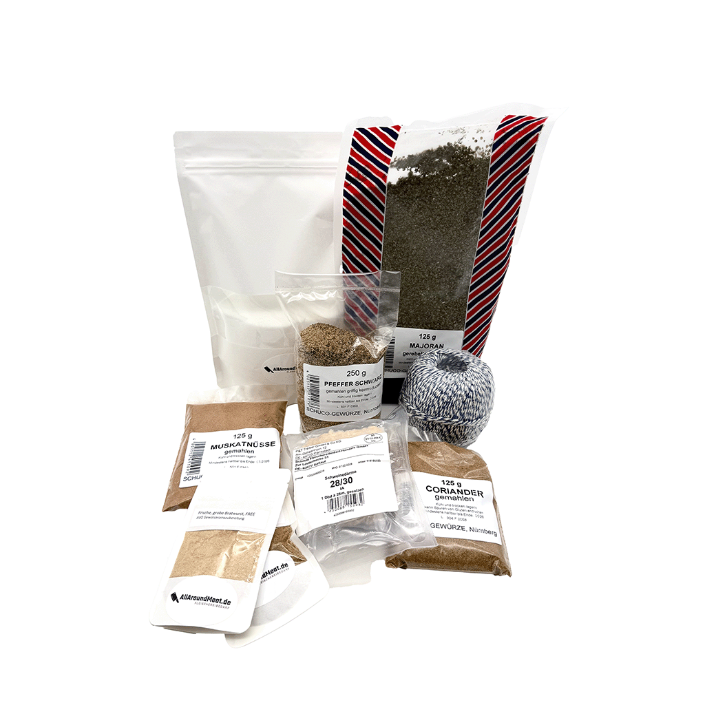 DIY Starterpaket Bratwurst-Schnellstart mit Naturdarm und AVO Gewürzen