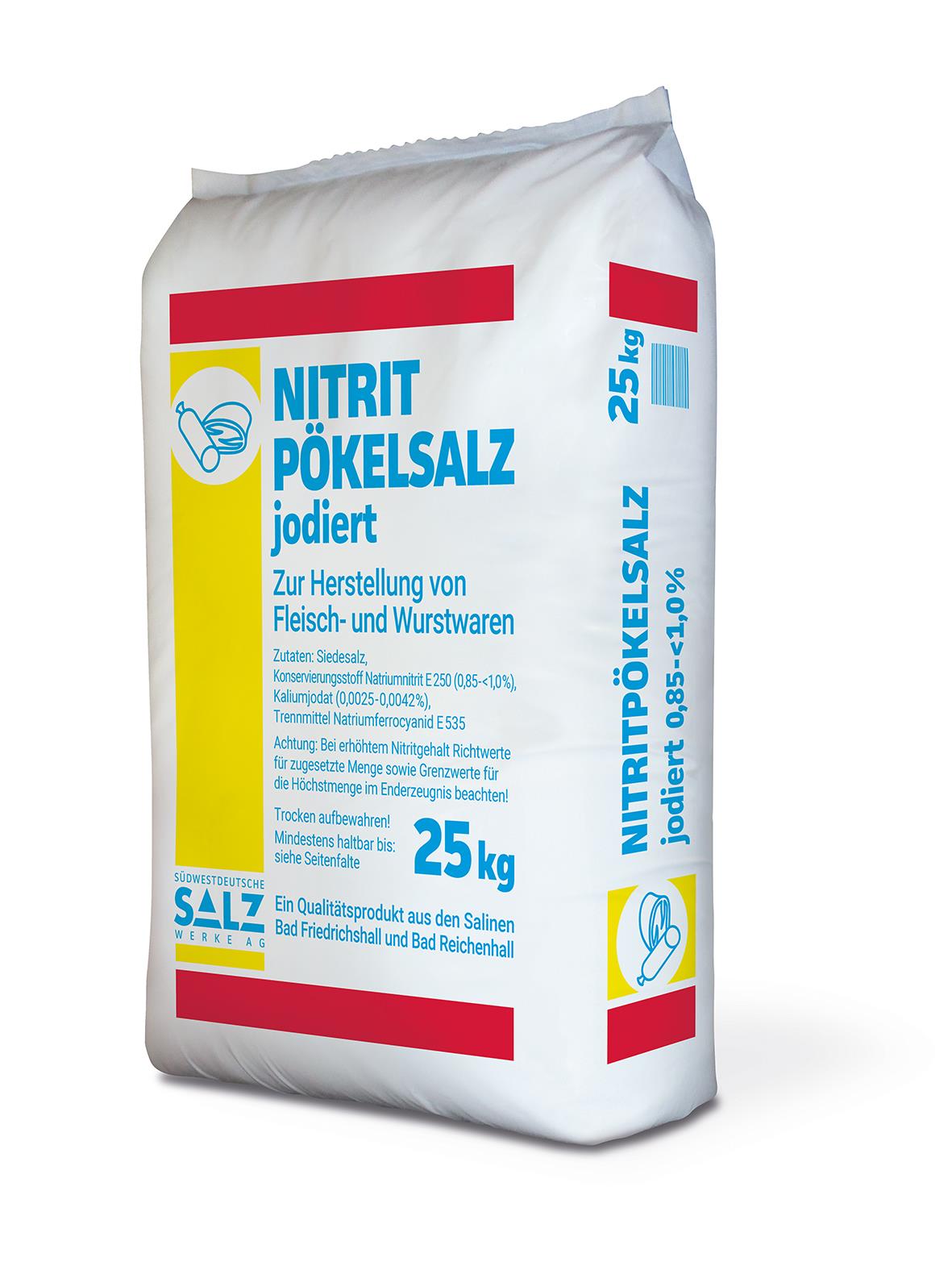 Pökelsalz jodiert erh.Natriumnitritgehalt 0,8-0,9% 25 Kg