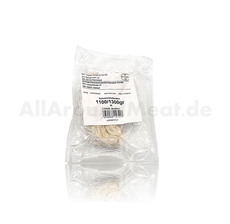 Fettenden / Spießdärme grün-weiß abgebunden, 1 Stück im Beutel 1100/1300 gr. pro St.