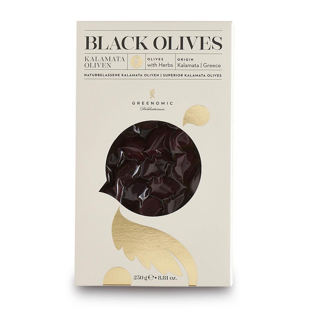 Schwarze Oliven 250 g, Greenomic