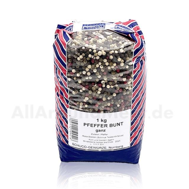 Pfeffer bunt, ganz, 1 Kg, Schuco