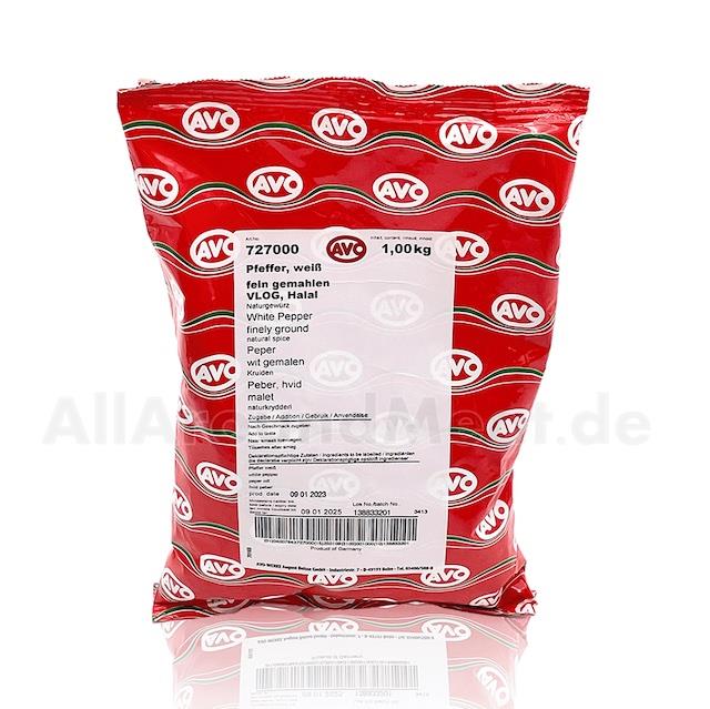 Pfeffer weiß fein gemahlen, 1 Kg, AVO
