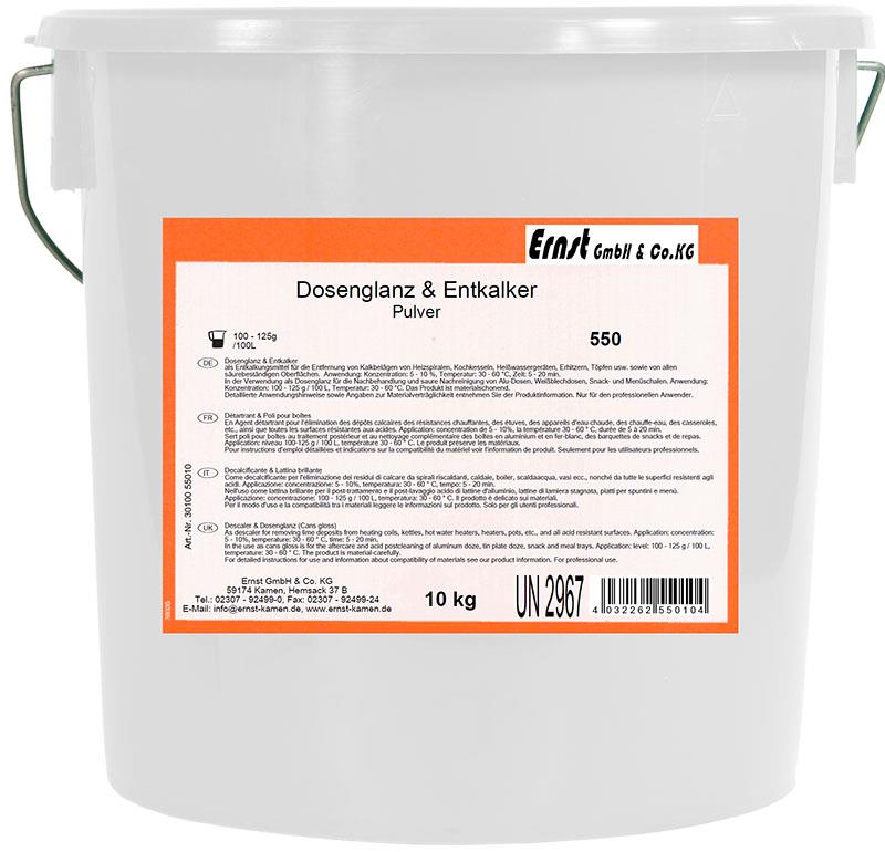 Dosenglanz- und Entkalkerpulver 10 Kg