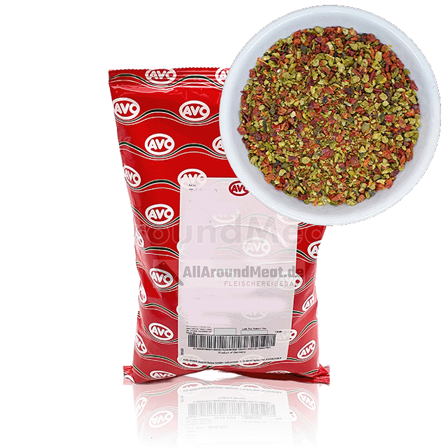 Paprikaflocken Mix rot-grün granuliert, 1-3mm  1 Kg, AVO